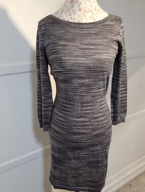 LOFT Gray Marled Knit Bodyn Dress -  SIZE XSMALL